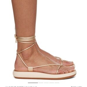 Ancient Greek Sandals Metallic Gold Wrap Sandals